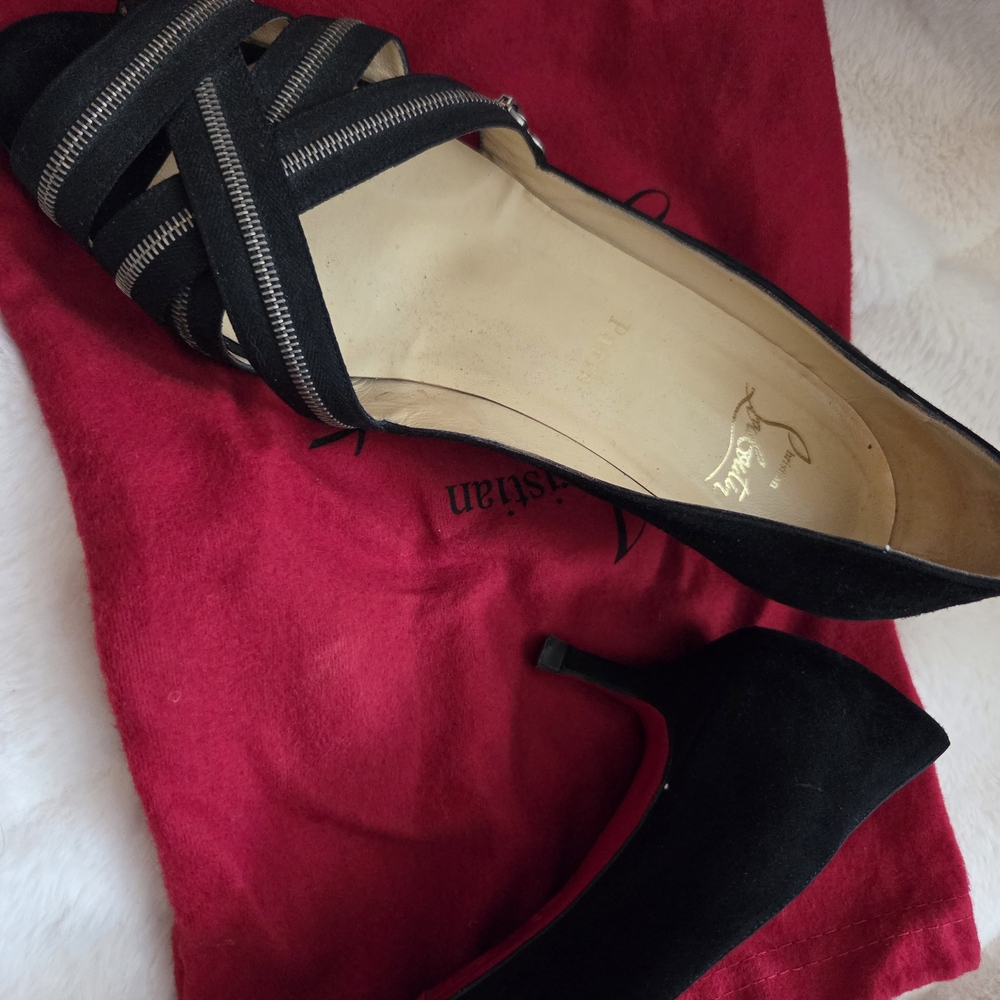 Christian Louboutin Black Suede Heels
